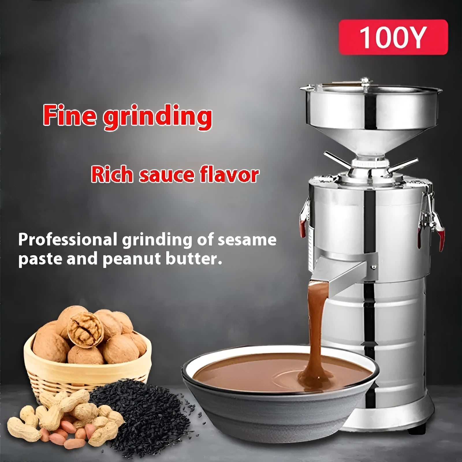 Electric sesame paste grinding machine with stainless steel construction
