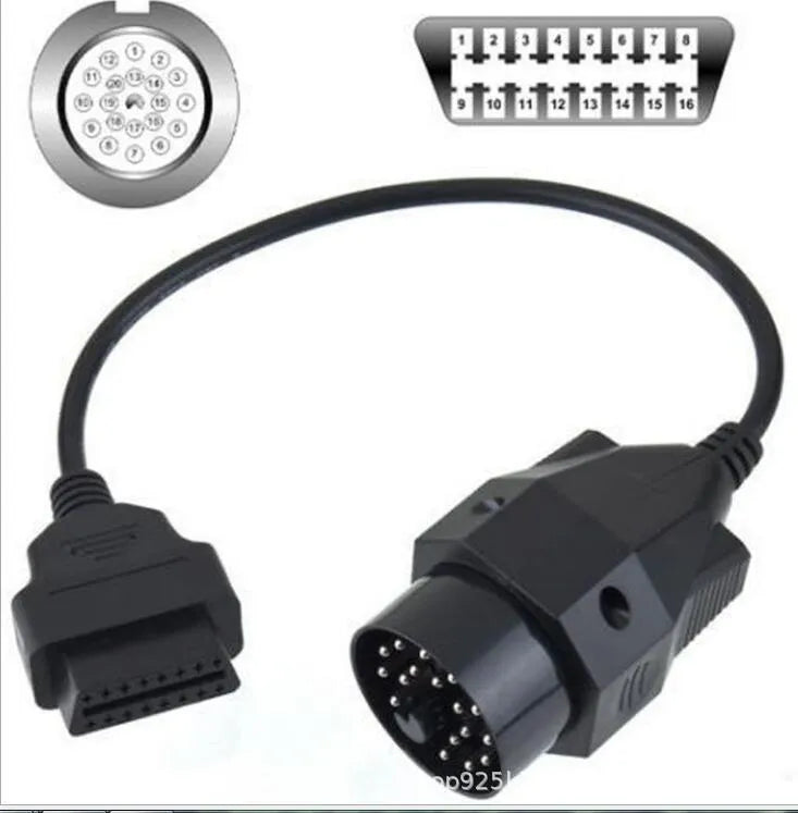 BMW OBD2 diagnostic adapter cable converting 20-pin to 16-pin connector for vehicle scan tools