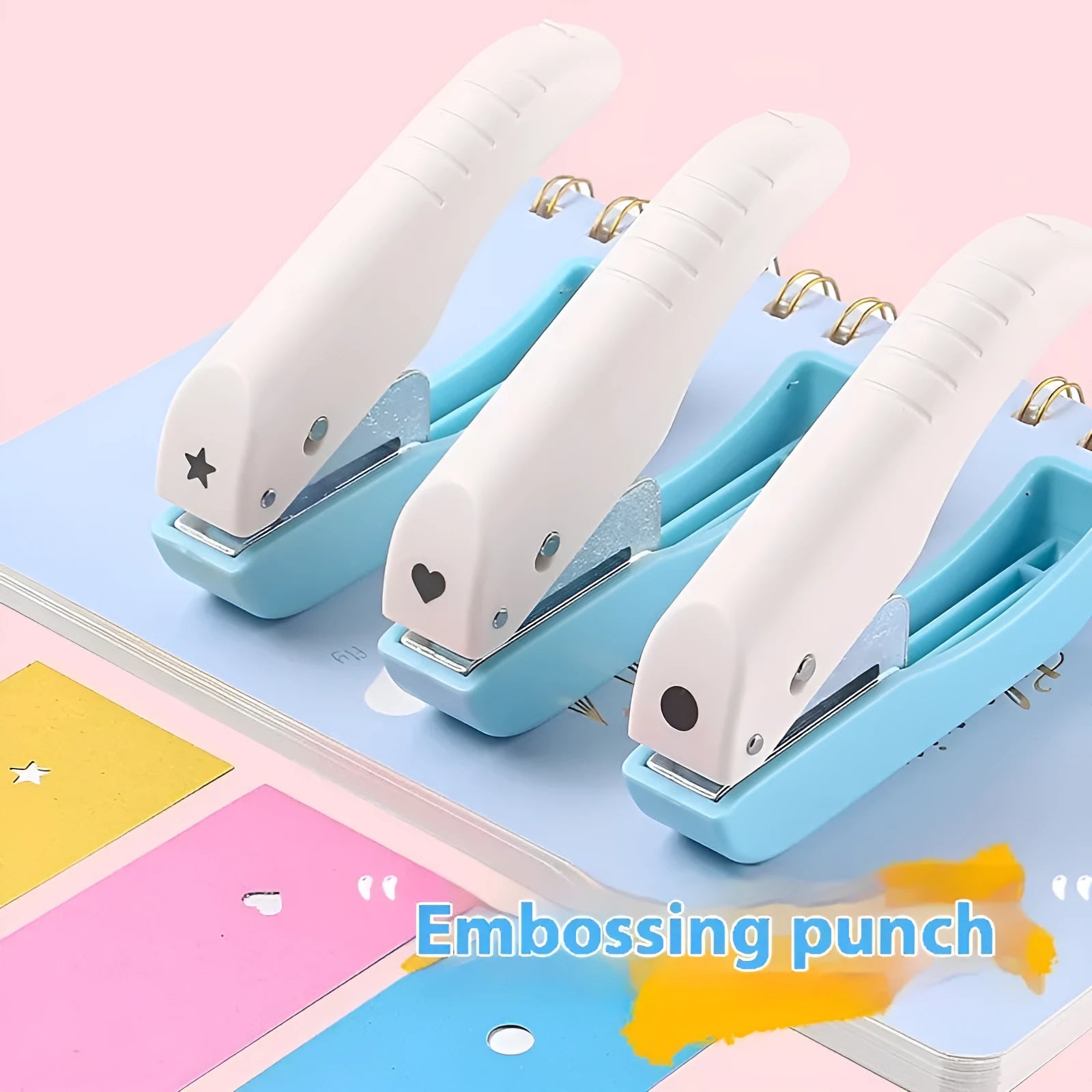 Small manual embossing punching machine with multiple pattern options for kindergarten craft activities