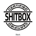 13x12cm vinyl car sticker shown in multiple colour options including black, silver, gold, and red