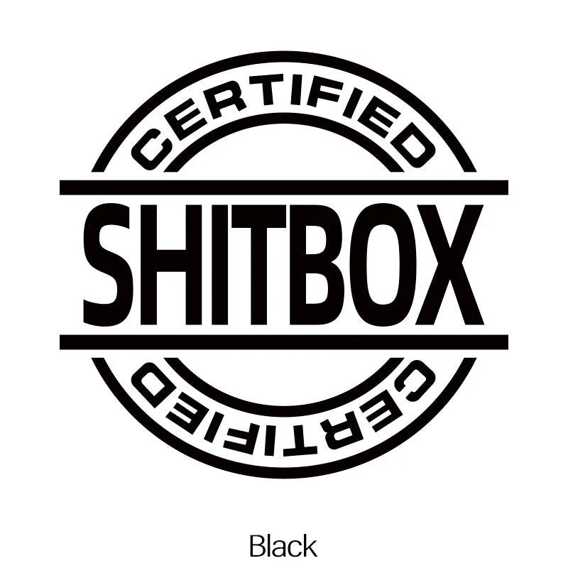 13x12cm vinyl car sticker shown in multiple colour options including black, silver, gold, and red