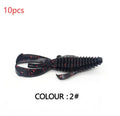 PVC soft bait fishing lure in various colours showing 8cm and 12cm size options for predator fishing