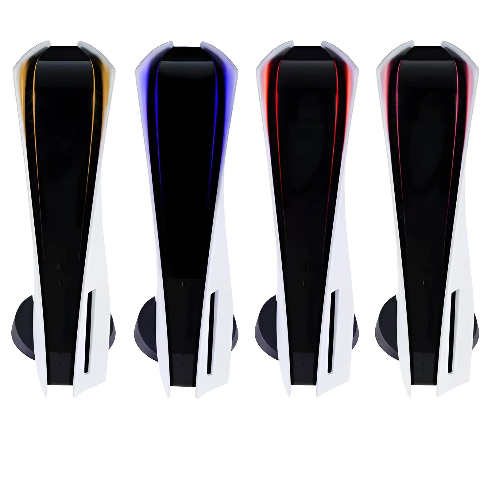 PS5 console light bar sticker in blue, gold, pink, and red colours, made from thin PVC film.