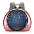 Transparent space capsule style cat carrier bag in PC canvas with Rose Gold front cover.