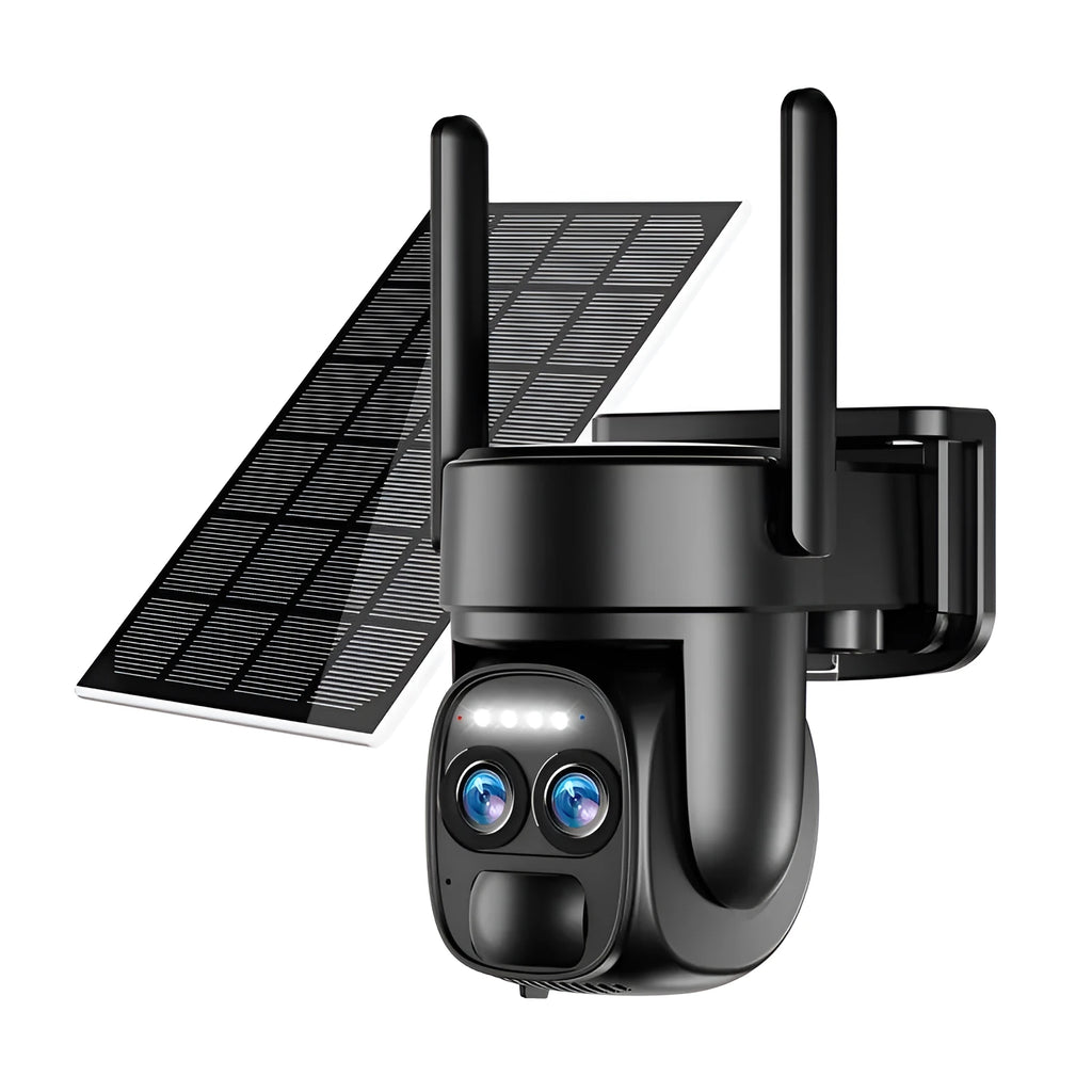Solar-powered home security camera with 8x zoom and 4G/Wifi connectivity options