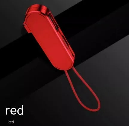 Magnetic three-in-one USB charging cable in black, white, or red colours with 0.4m length
