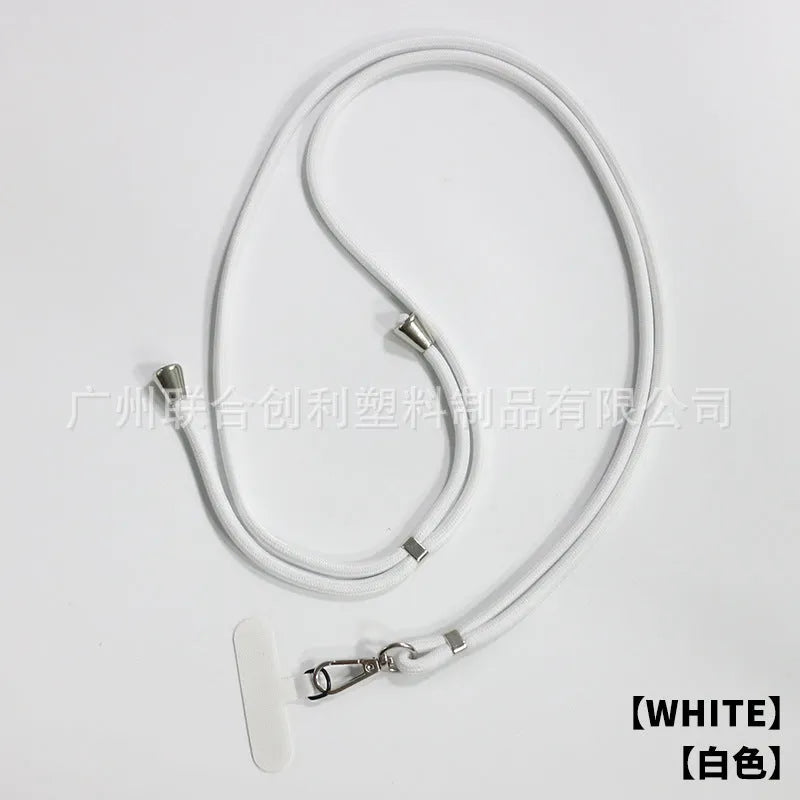 General drop-resistant phone lanyard clip with 160cm nylon strap in multiple colour options on white background