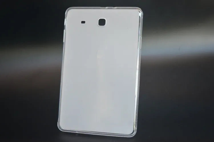 Transparent white ultra-thin silicone tablet protective case showing simple design