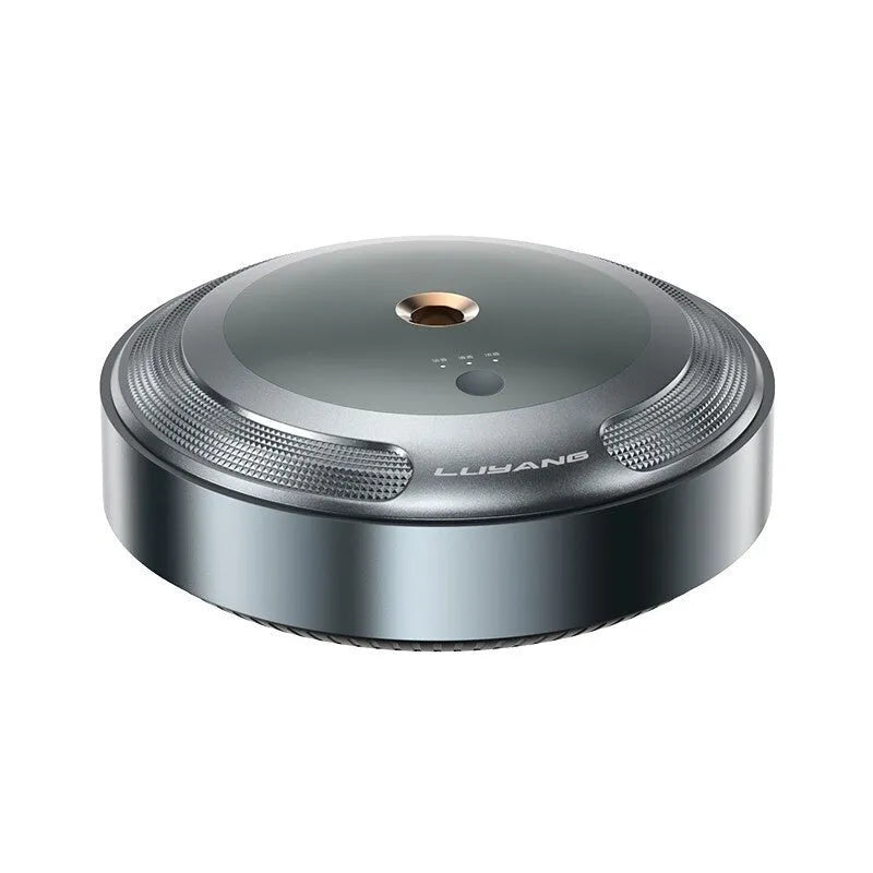Compact zinc alloy car air freshener diffuser with automatic spray system and three fragrance refills