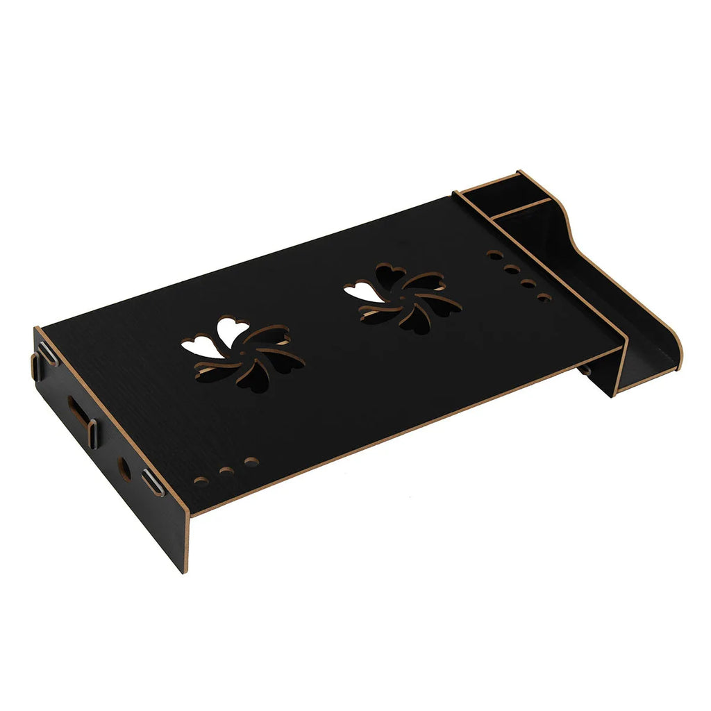 Wooden desktop laptop cooling rack 28x56x8.5cm black white single-layer exhaust stand