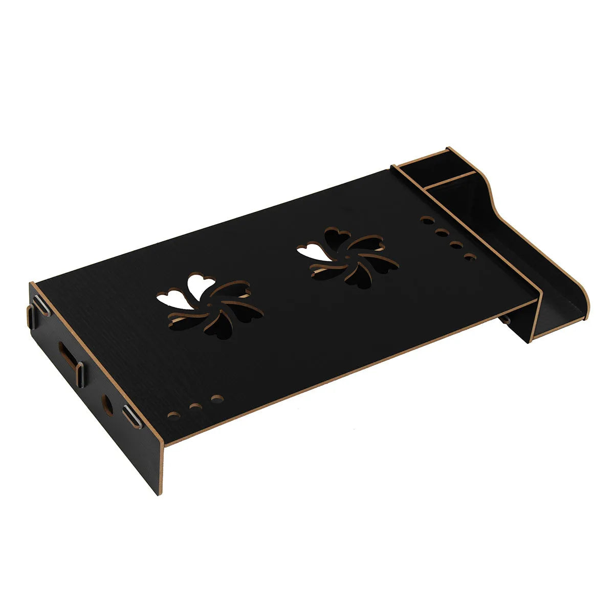 Wooden desktop laptop cooling rack 28x56x8.5cm black white single-layer exhaust stand