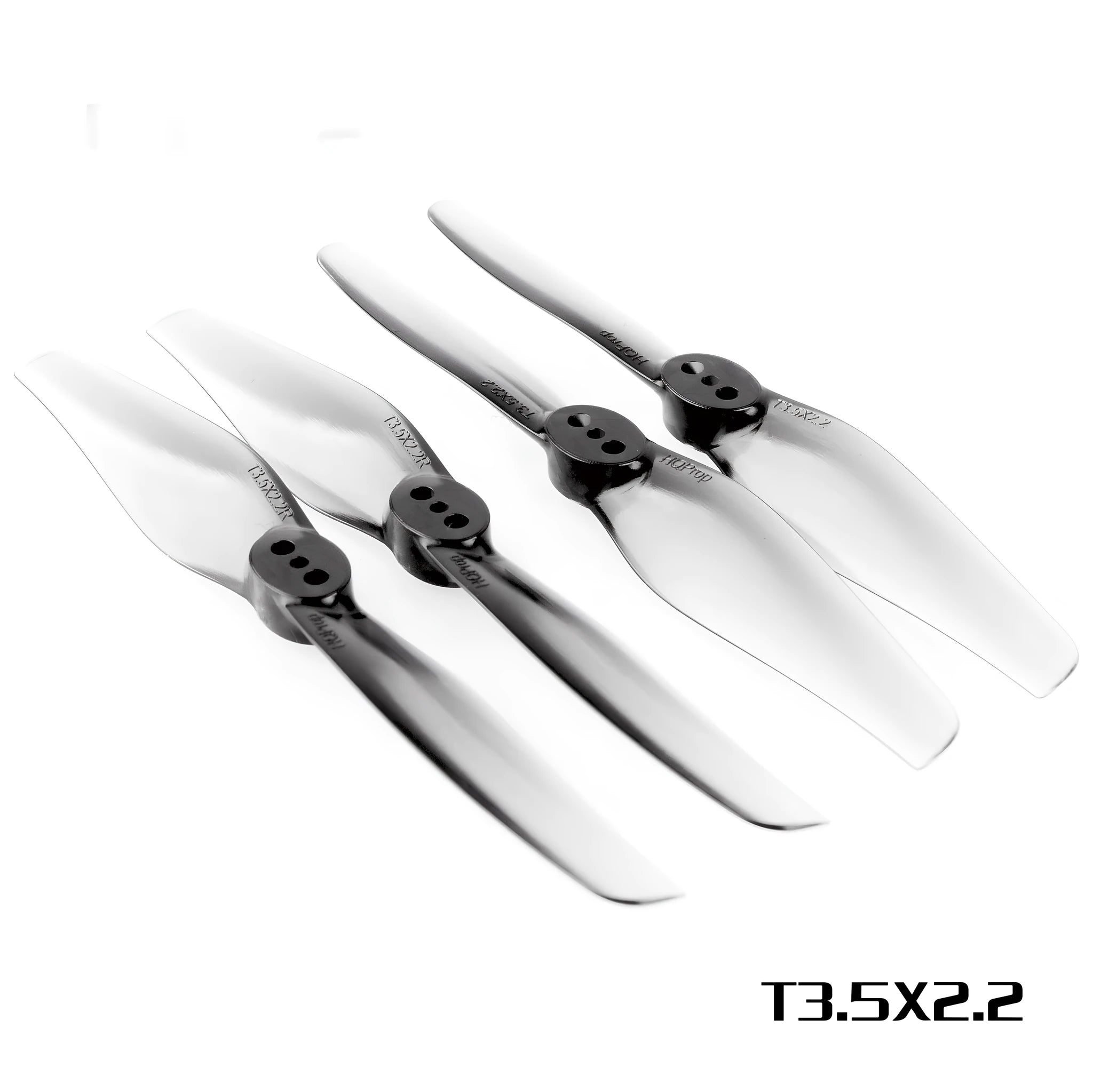 HQDrop two bladed propeller crossing machine T3.5x2.2 grey PC 4pcs set