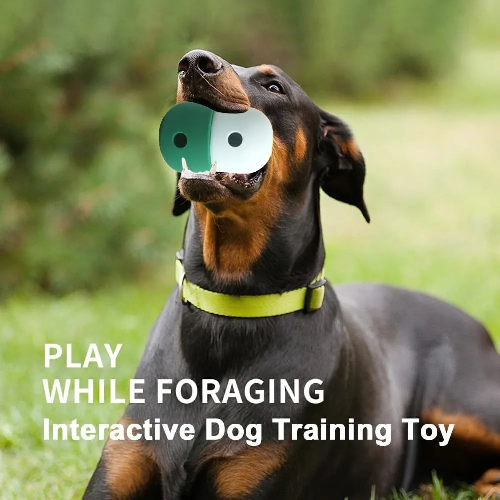8cm diameter dog puzzle treat dispenser toy in food-grade silicone for small medium dogs