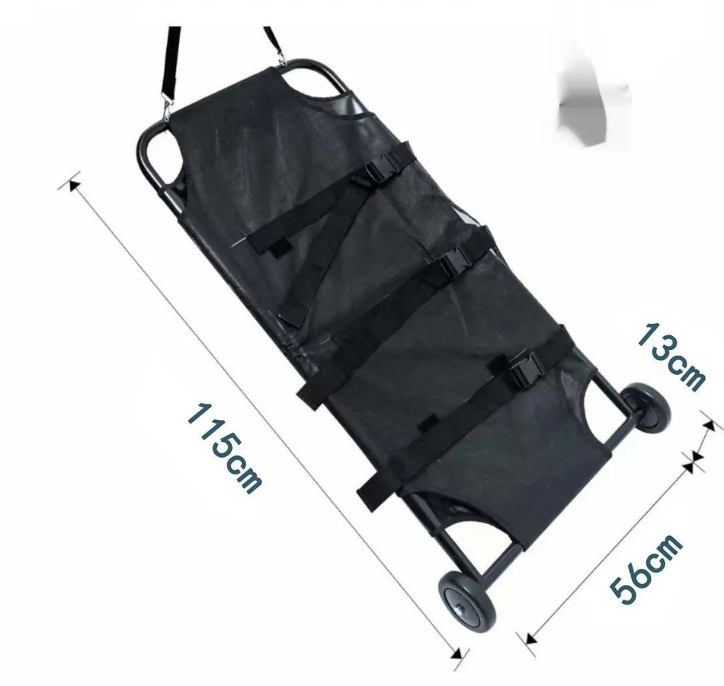 Large black foldable aluminium alloy pet stretcher for emergency dog transport