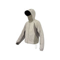 Nylon sun protective clothes with mesh stitching in desert brown, light grey, red, and blue colours.