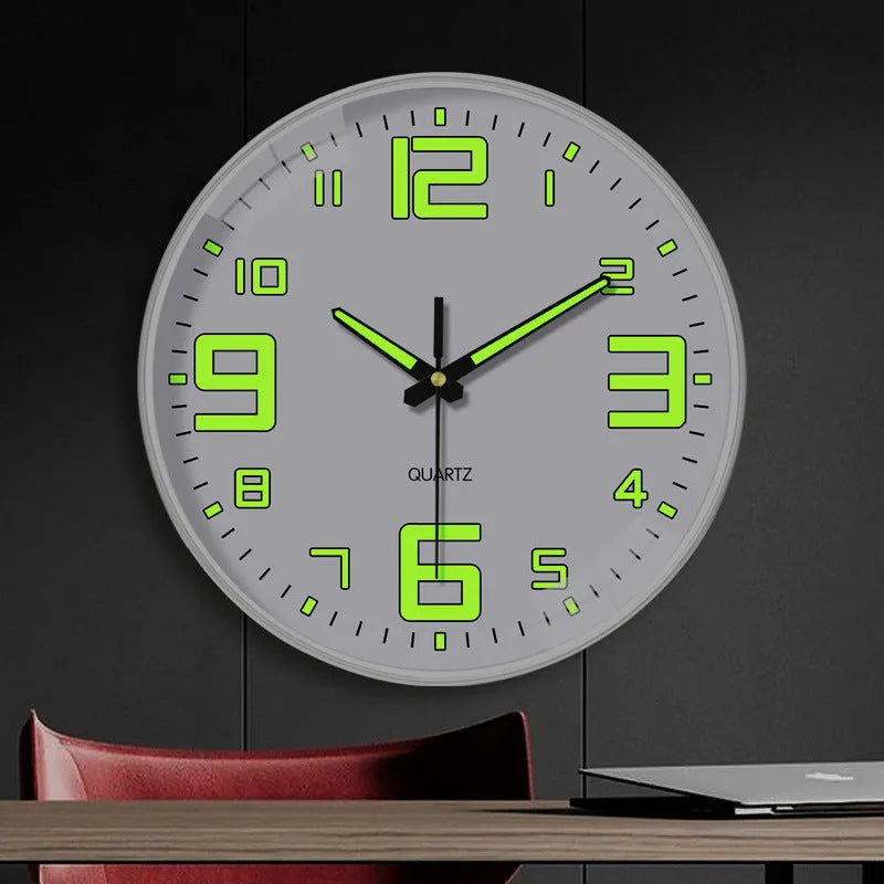 8 inch luminous wall clock with 20cm diameter modern plastic case