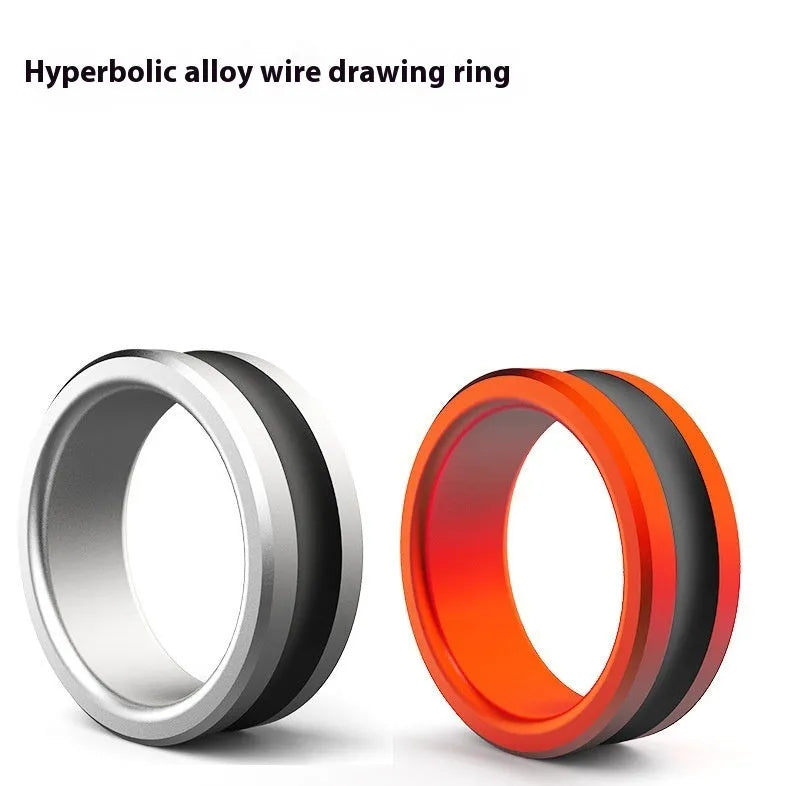 Orange and silver alloy fishing hand guard pull loop with non-slip grip.
