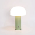 Creative USB-powered table lamp with three-colour pattern, in black, white, orange, or green style.