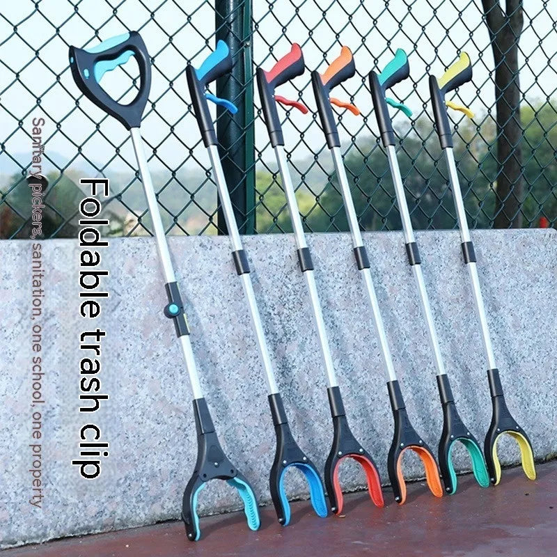 Blue plastic and aluminium alloy sewer pliers for waste pipe maintenance on a white background.