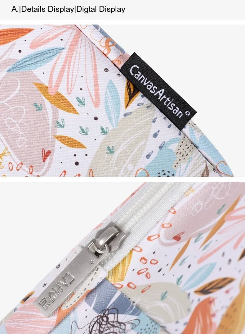 White 14-inch waterproof laptop sleeve made from PU leather for portable computer protection.