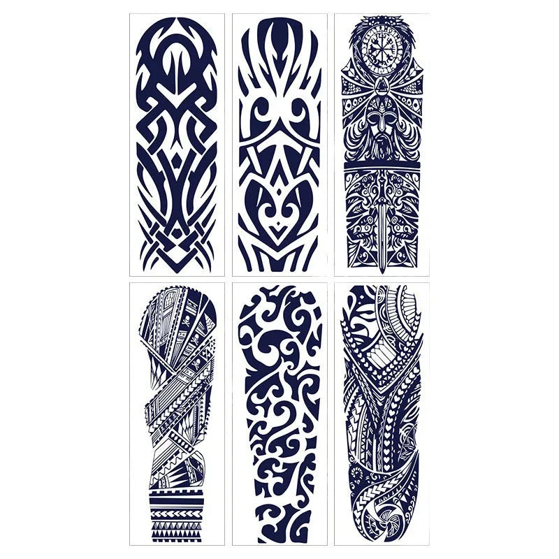 Men's and women's full arm tattoo sticker 480x170mm paper transfer decal with pattern option display