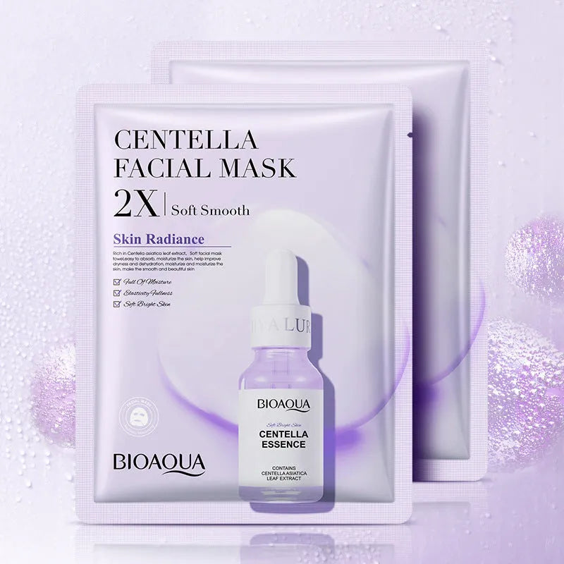 Single-use collagen and hyaluronic acid facial sheet mask with 30g gel serum.