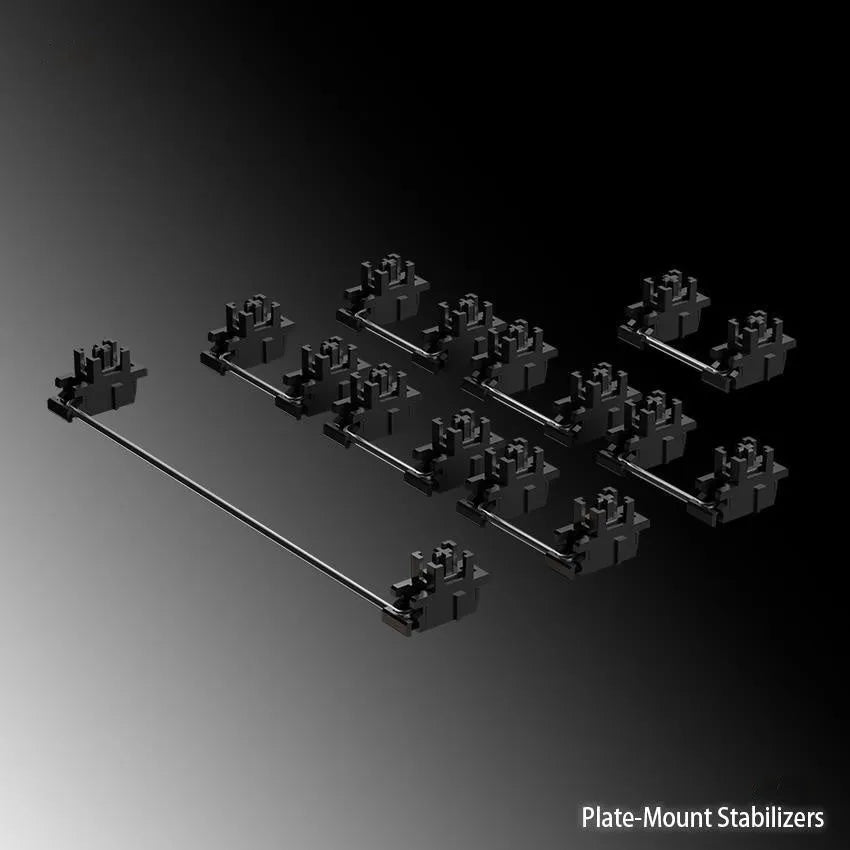 Keyboard shaft mechanical keyboard stabiliser accessories in black and milky white colours