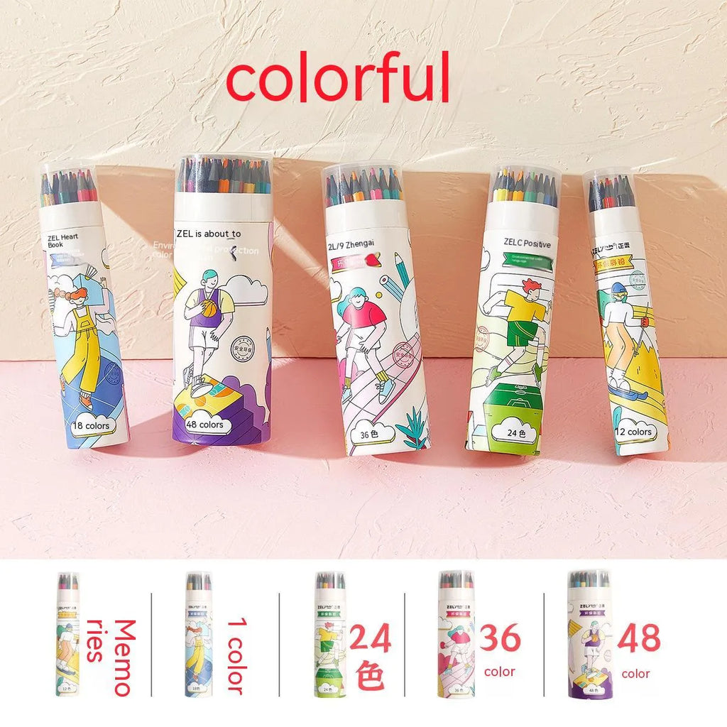 Zhenglin Sports Series colour pencil sets in various pack sizes including 24 and 36 colours.