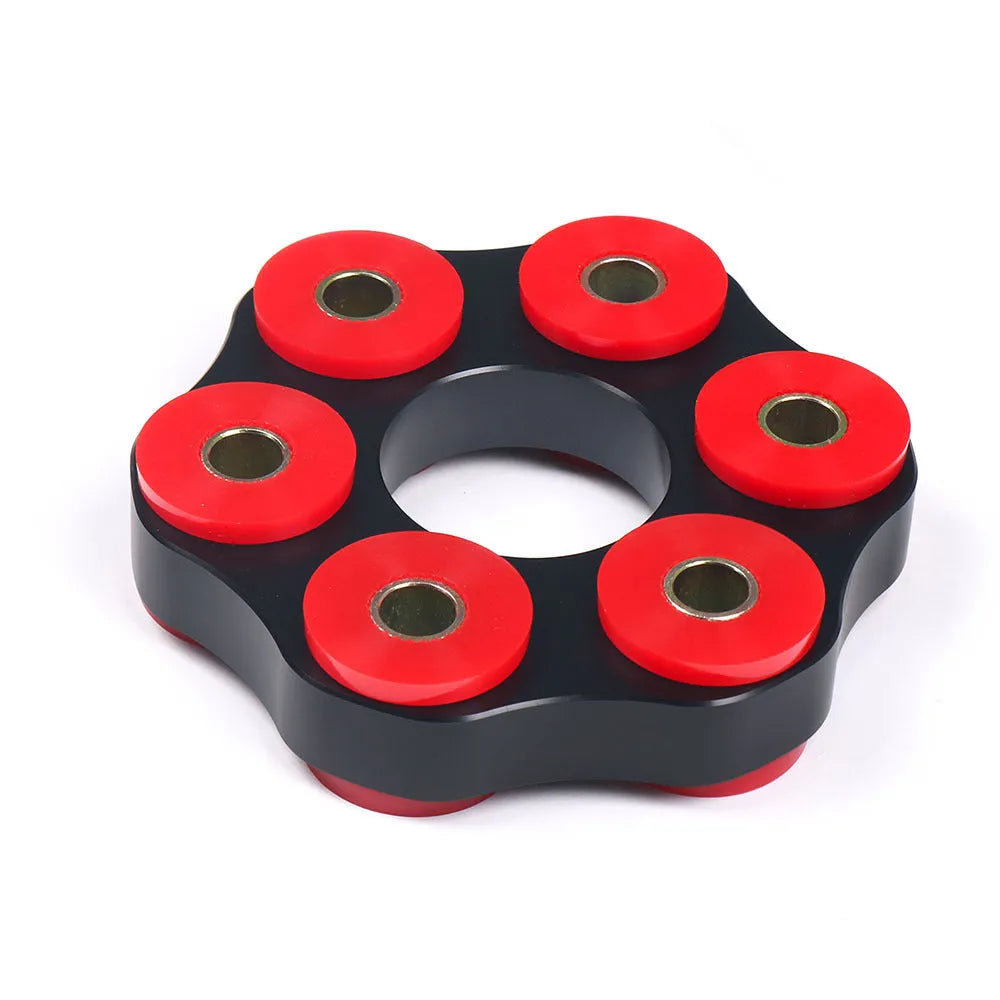 Red polyurethane aluminium drive shaft connecting plate bracket for BMW E46 E36 E30 M3 models.