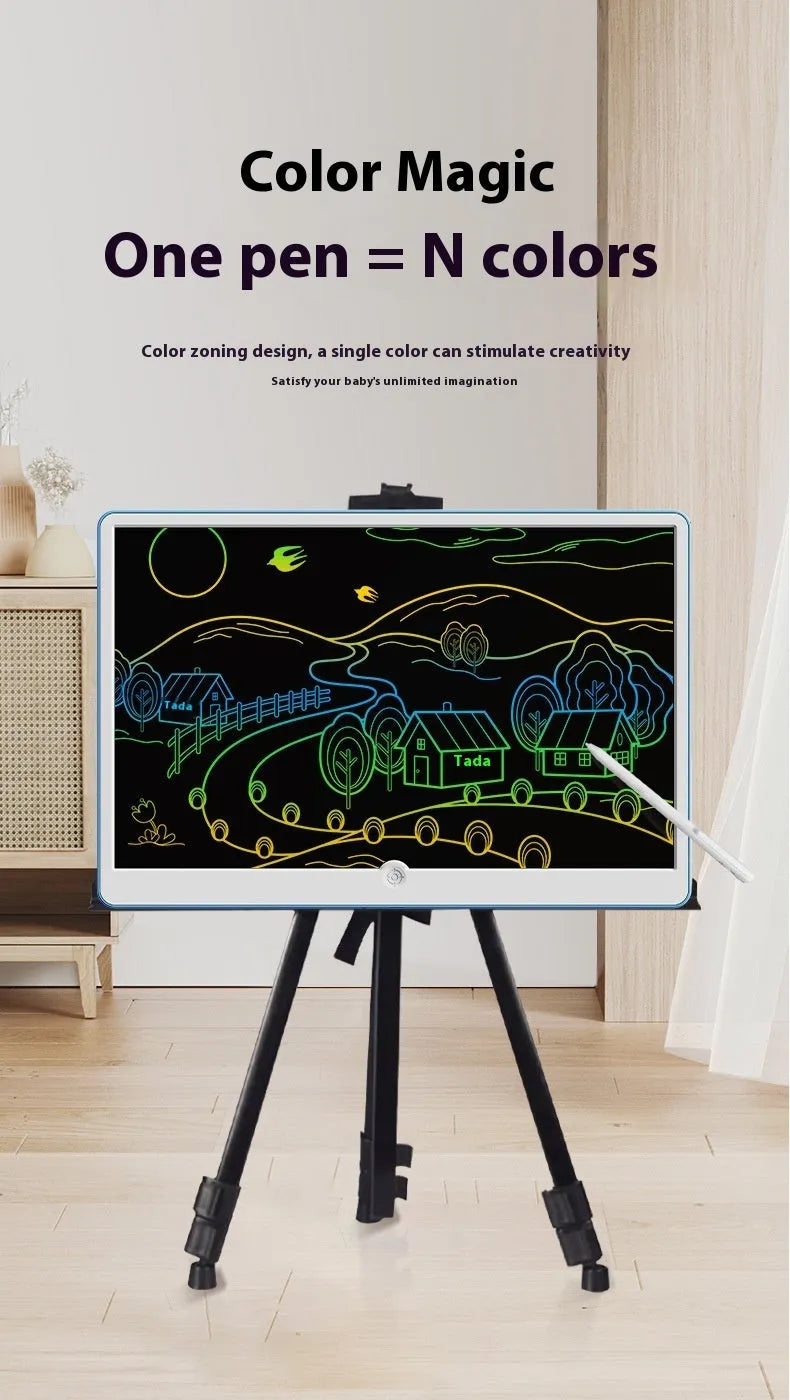 19-inch LCD drawing board with stylus in blue and white colour option for children's creative activities