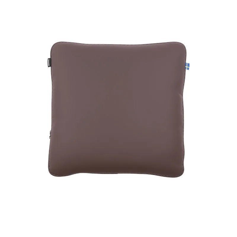Minimalist style car headrest neck pillow and lumbar support cushion set in brown colour option.