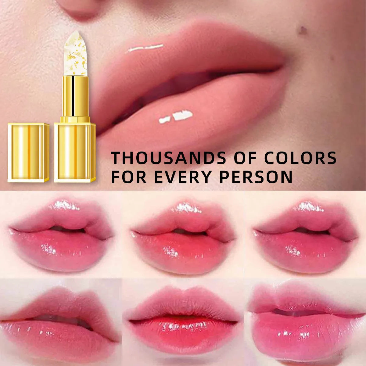 Anti-smudge gilding warm colour-changing lipstick with 3.5g content