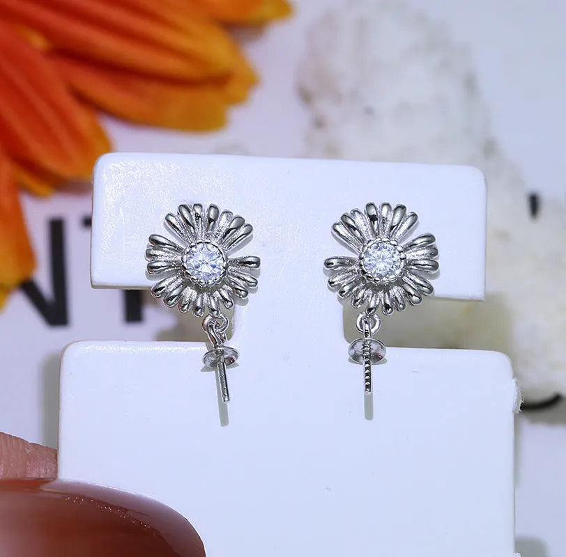 S925 sterling silver baroque floral earring ring holder in silver or gold finish for jewellery organisation