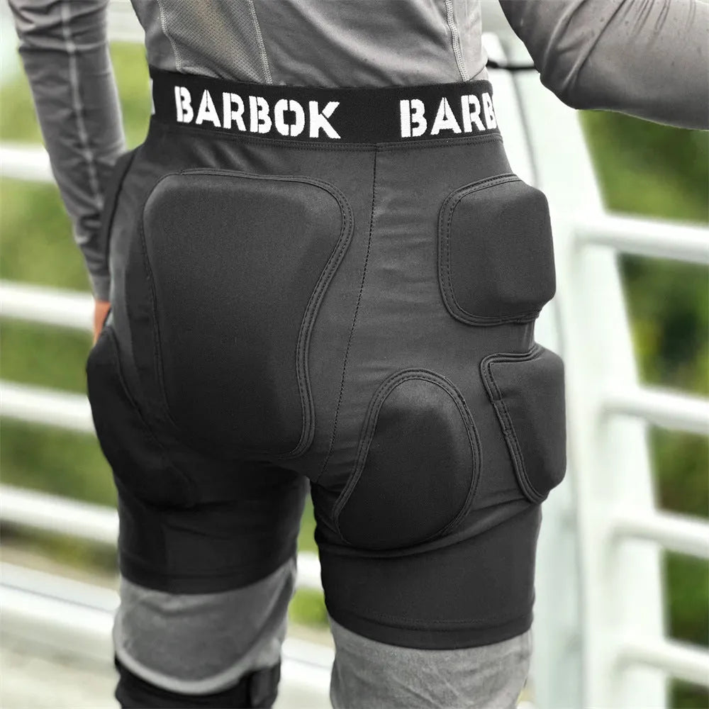Black spandex hip protection pads with NBR foam for roller skating and skateboarding safety