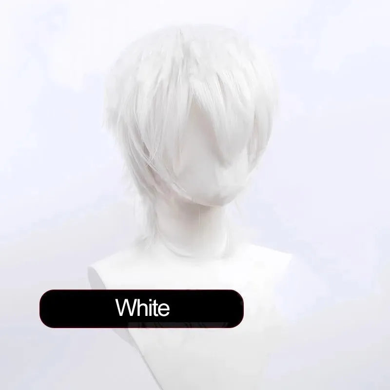 Short hair cosplay wig in anime style with high-temperature fibre construction