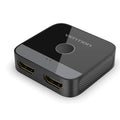 Black and grey HDMI to VGA converter cable with alloy head for computer audio and video conversion.