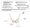 Women's 925 silver pendant necklace with pearl inlay and rhinestone accents in gold finish