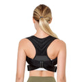 Black anti-humpback posture correction belt with open shoulder design