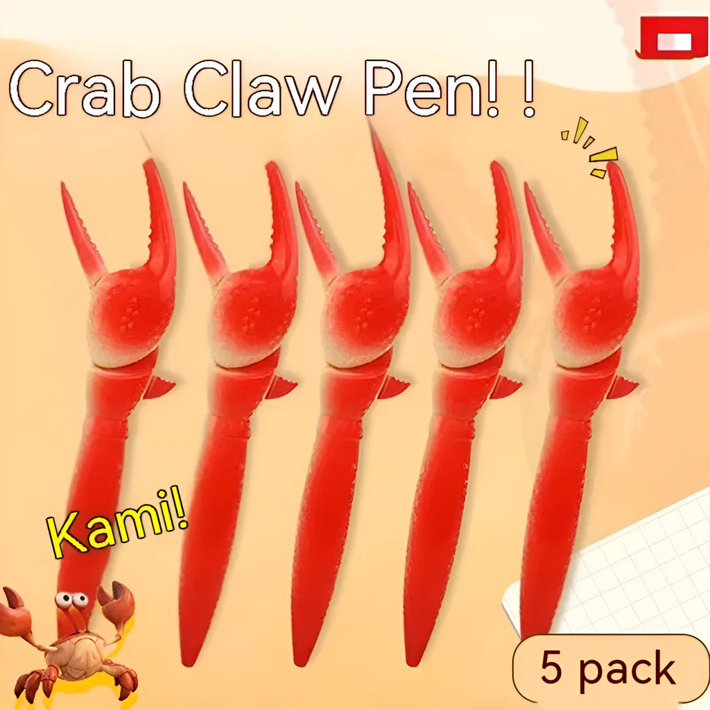Ballpoint pen with crab design and pressing can clip mechanism