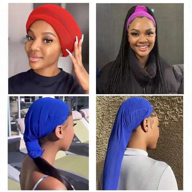 Spandex mesh wig cap with oversleeve design in seven colour options