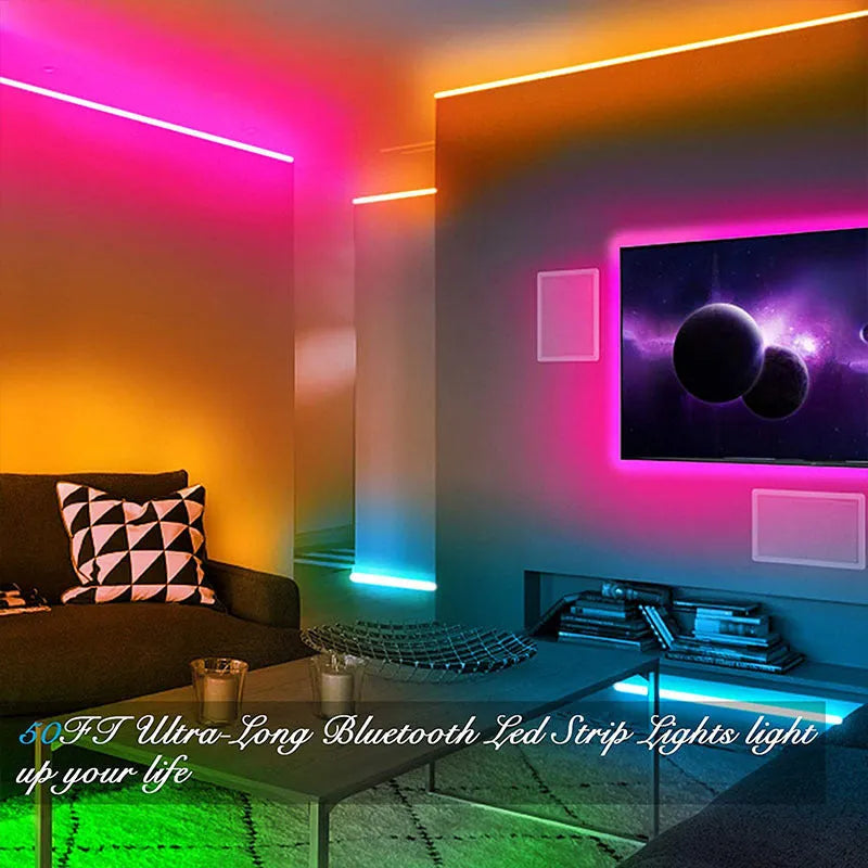 5050 RGB Bluetooth LED strip light with remote control and waterproof epoxy coating option