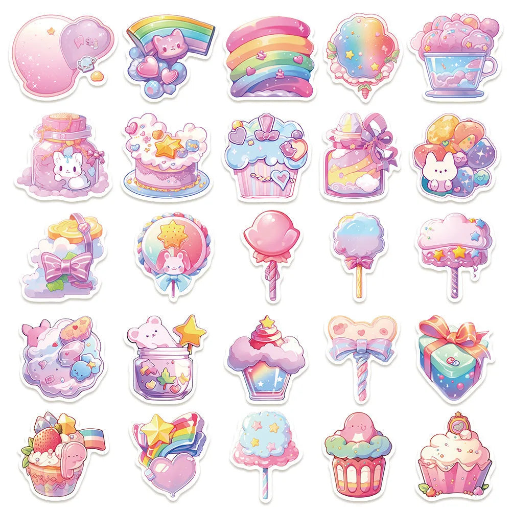 Fresh candy small object decorative waterproof stickers in cute style for journal and account decoration