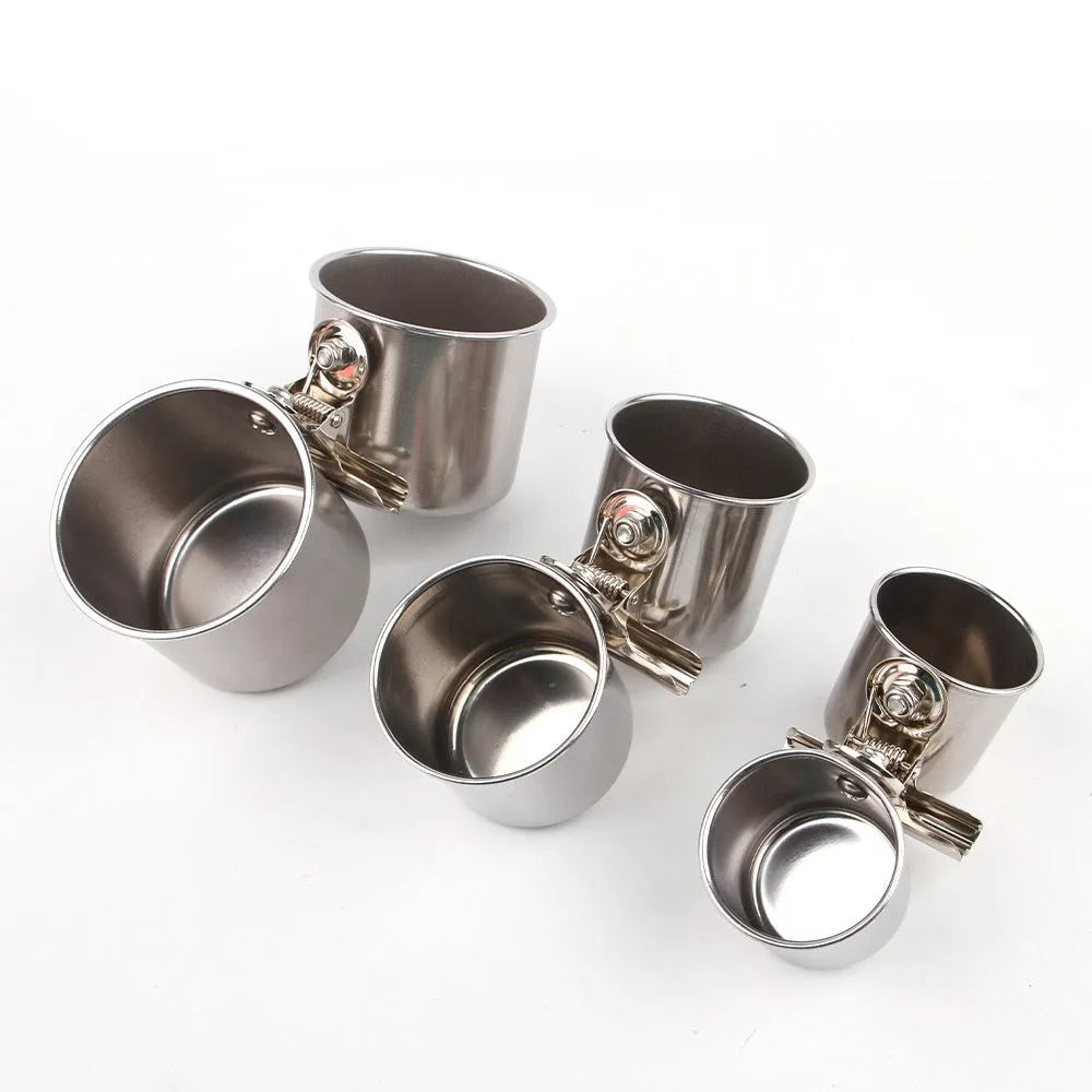 Stainless steel outdoor bird feeder cage food container