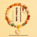 Handmade Chinese-style natural gemstone bracelet with safety buckle and 6mm beads