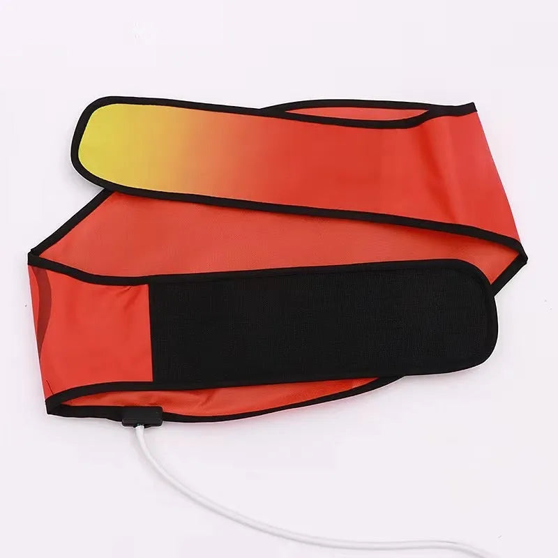Hot compress waist support belt shown in thick and thin styles for yoga and lumbar support