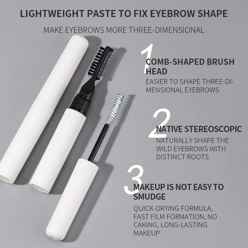 Eyebrow glue kit with brush applicator for shaping natural wild eyebrows