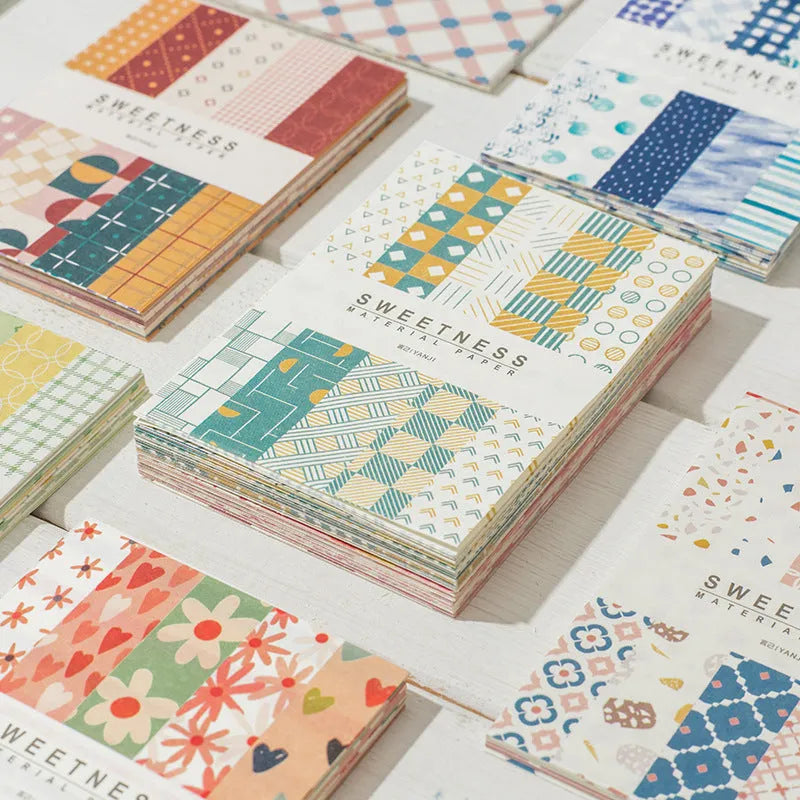 Retro dessert-themed note paper in 56x83mm size with 10 food-inspired colour variations