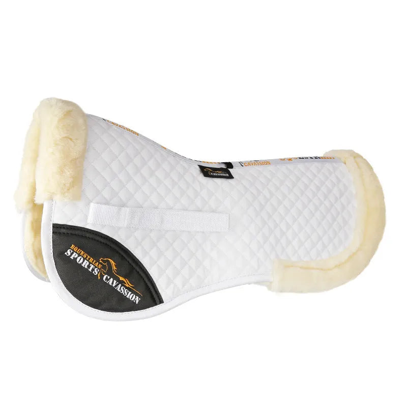 Wool riding saddle pad for equestrian and cycling in black, navy blue, white, or wine red.