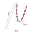 Cat wand toy with polycarbonate handle and long plush strip in vibrant colours