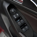 Four TPU protective films for 2014-2019 car door control panels in clear, carbon fibre black and matte black finishes